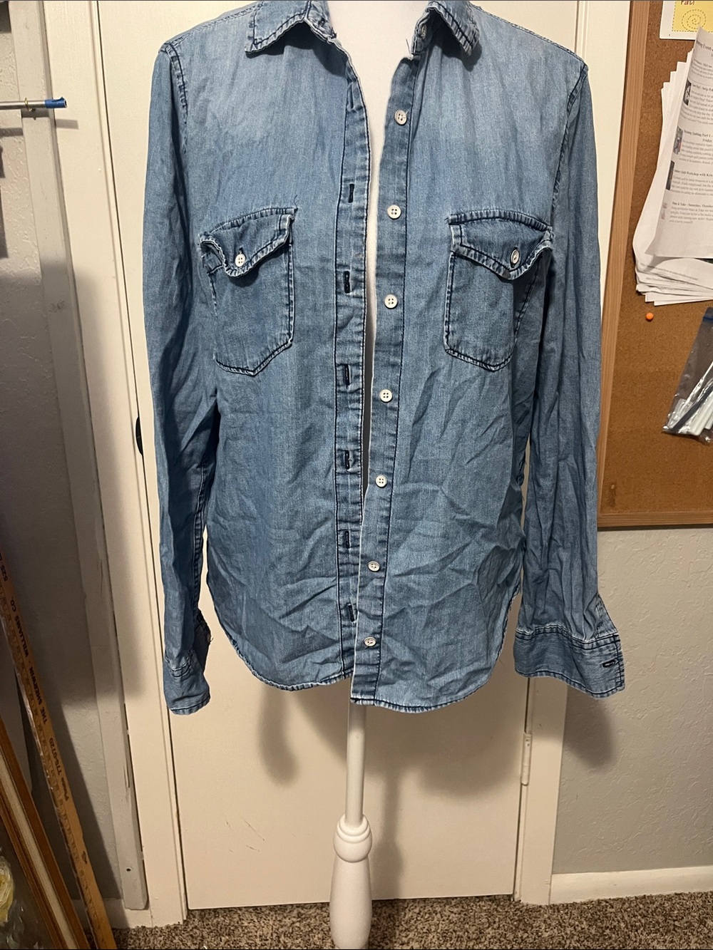 Aeropostale Light Blue Denim Button-Down Shirt